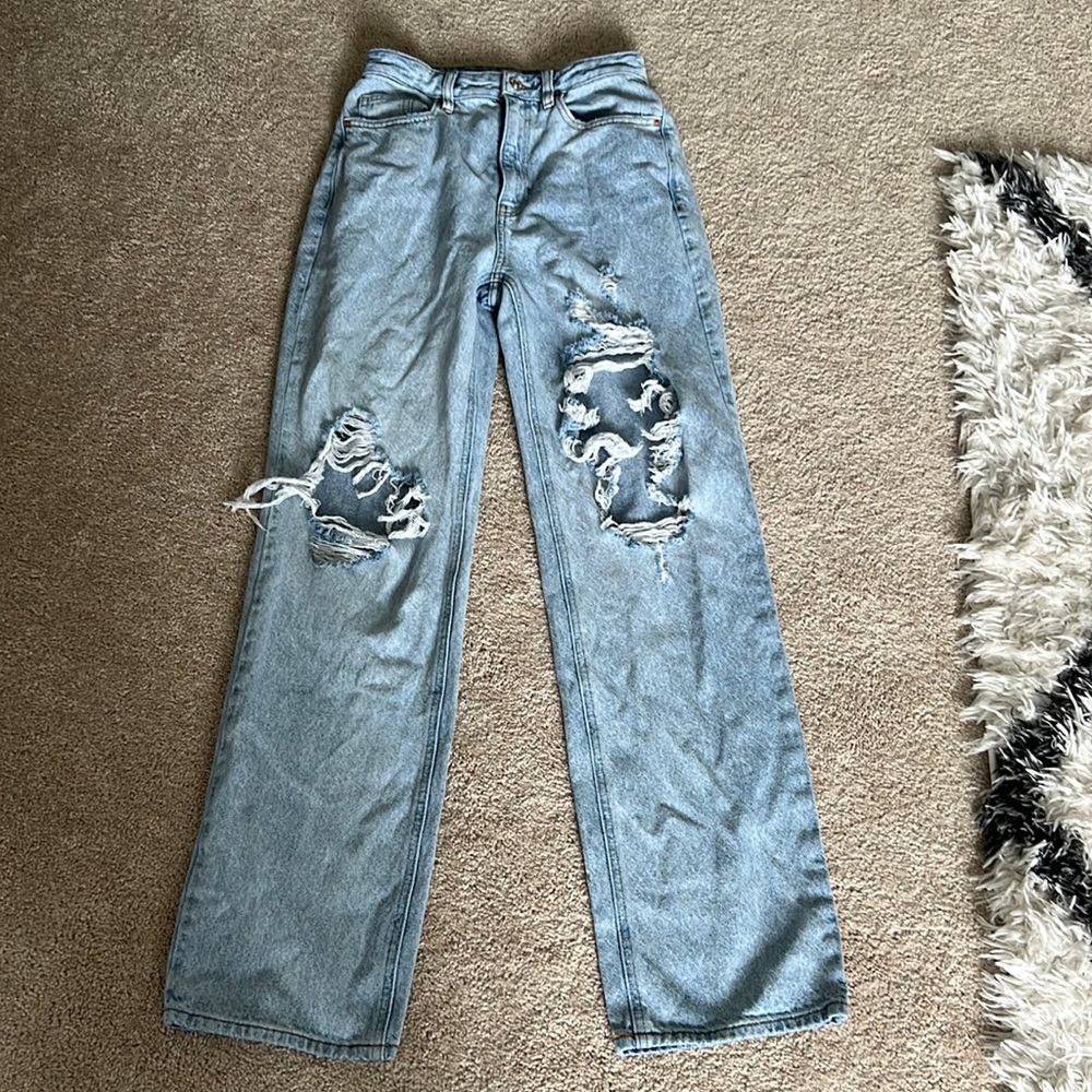 pacsun distressed mom jeans